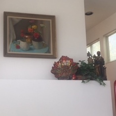 I look up each day to see reminder of Chris -father's work and St. Francis.