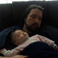 Dad and Rosie fell asleep together :)