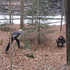 Winter 2012: Danfung filming Chris doing some kind of stunt during walk to Taughannock Waterfall.