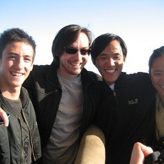 June 2010: Family reunion in CA, Chris with Danfung and his cousins, Ho Ren Hua and Ho Ren Yung, about to ascend in a hot air balloon.