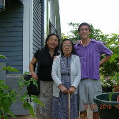 July 2010: Chris on the back deck at home with his grandmother, Li Lienfung, and his mother, Minfong.