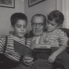 1955 with grandfather Ottavio Regard and sister Malvina
