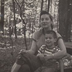 1953 with mother Celine