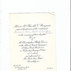 Wedding invitation 1967