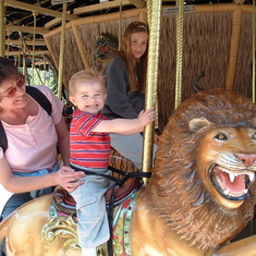 Carousel ride with Aunt Christina