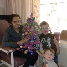 Mum decorating her tree