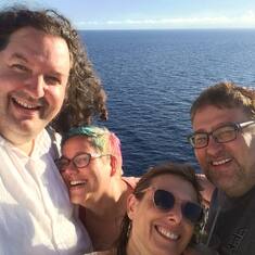 with friends on a writing cruise