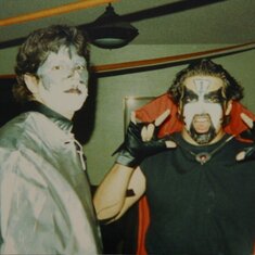 Chris at Halloween as King Diamond. maybe 1992.