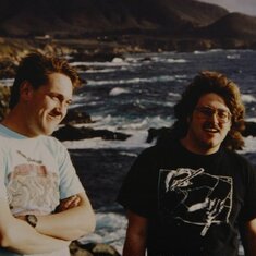 Robert and Chris in Santa Cruz. 1990?