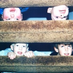 Chris & Buds on stairs at Ivy Bush Ct.