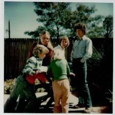 Random Polaroid of Chris, Laura, Mom, Aunt Chris & Uncle Zach