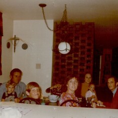 Uncle John holding Chris, Cousins Pete & Krissy, Aunt Kathy, Mom holding Sister Laura & Dad