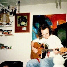 Chris Jammin' in the basement of Stuart Street House