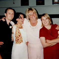 Chris, Sigrid, Mom & Laura on their wedding day at Karl's 