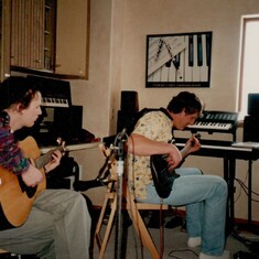 Chris & Cousin Pete Jammin' in Pete's studio in his house in Avon