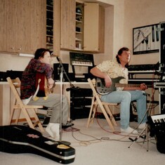 Chris & Cousin Pete Jammin' in Pete's studio in his house in Avon