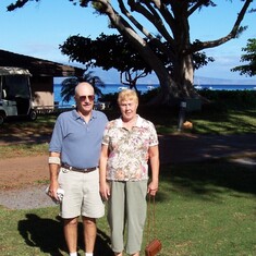 Dad with Mom in Hawaii