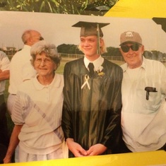 Clear view HS graduation pic with Grandpaents “Stronski’s”