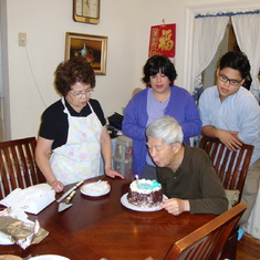 Your Grandfather blows out the candle on your cake. 2012-12-01