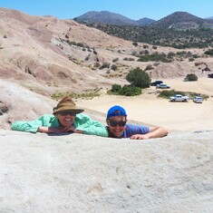 At Vasquez Rocks in LA County with Mom