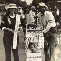 Alexandra's Rag Time Band - May Fete Parade in May of 1981 in Palo Alto, California.