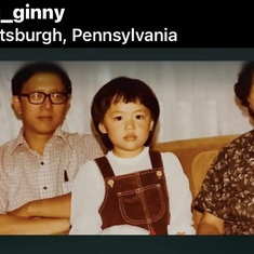 Ginny ( 3 years) with Dad and Grandma.