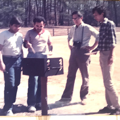 In 1980’s with his students, from the left: Ahmad Sebzali, Ali Yekrangian and Chee Fong.