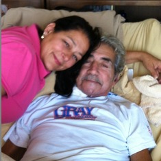 Dad and I during our morning sunrise talk fests! Very special time.