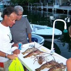 Love the Fresh Lobster in the Keys! Jamie, David, John and Jamie Lee