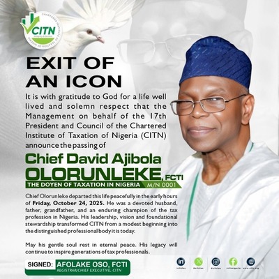 Chief David Ajibola Olorunleke, FCTI - Doyen of Taxation