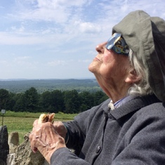 Claire observing the solar eclipse at Fruitlands 8/21/17