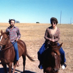 Richard & Grandma riding horses in Bowie 1978