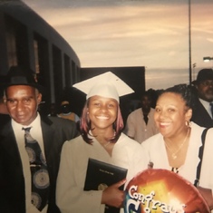 Clarence with his daughter Rachelle and sister Shirley at Rachelle’s high school graduation.
