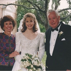 Youngest daughter Amy's wedding with Mom Louise and Dad Clay.