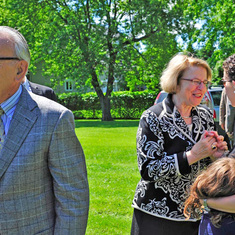 Memorial service for Aline Picard, Claude's aunt, in 2014 (Marc Rengier left, Claudette Picard right