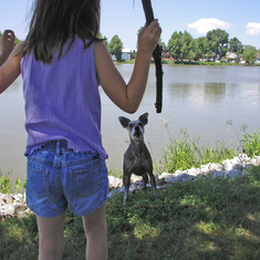 Clair playing with Dante in Windsor