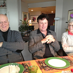 Claude with aunt Aline (right) and her husband Michel Laland (left) in 2014