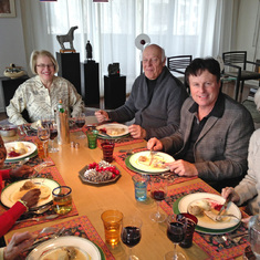 Xmas family meal with Claudette, Marc, Aline and Yoland 2014