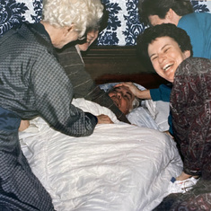 Aunt Claudette (right), mother Maire-Reine (left) with family in Windsor