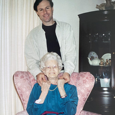 Claude with Grandmother Maire-Reine, ca. 1985