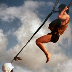 Claude parasailing in Mexico, ca. 1983