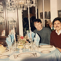 Claude and Scott with neighbour Frances Nowland in Toronto, ca. 1988