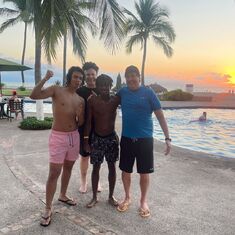 Claude, Augstuin, Scott and Luis in Mexico, New Year's day, 2021