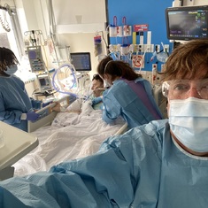 Augustin and Scott visiting Claude at the Saint Jerome Hospital