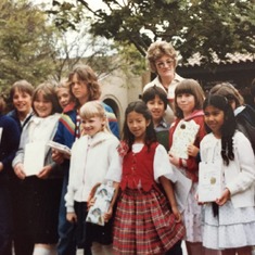 The Young Author's Fair circa 1981 - Claudia helped us write, edit, make a cover, and bind...great memories on Roop Rd!