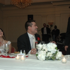 Giving the speech at Evan and Tavus' wedding, 2006