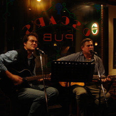 Playing at Oscar's in Shanghai with nephew Evan, 2007