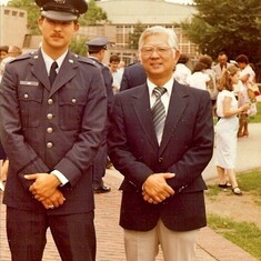 Clayton in Uniform with Dad, 1980