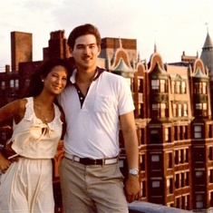 With sister Niki in Boston 1981