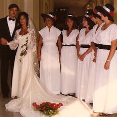 At sister Niki's wedding, 1983